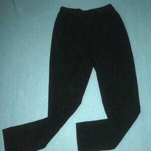 CHEROKEE faux suede black high rise pleated stretchy straight leg NEW size M